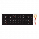 Mocco Keyboard Sticks ENG / EE With Laminated Waterproof Level Black / Red