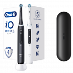 Braun iOG5d.2J6.2K Oral-B iO5 Elektrinis Dantų &Scaron;epetėlis Duo Pack Matt Juodas+Quite Baltas