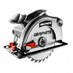 GRAPHITE 1200W diskinis pjūklas, 185 x 20 mm diskas, dėklas