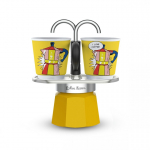 Bialetti Mini Express Lichtenstein Mokos gaminimo indas Sidabras, Geltona