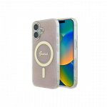 GUESS Dėklas Guess GUHMP16MH4STP iPhone 16 Plus 6.7" rožinis/pink hardcase IML 4G MagSafe
