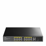 Cudy FS1018PS1 tinklo komutatorius Fast Ethernet (10/100) Maitinimas per Eternetą (PoE) Pilka