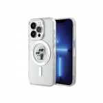 Karl Lagerfeld Karl Lagerfeld dėklas, skirtas iPhone 15 Pro 6,1" KLHMP15LHGKCNOT skaidrus HC Magsafe IML KC Glitter