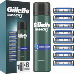 Gillette Mach3 Skutimosi Peiliukai, 8 vnt + Mach3 Gelis 200ml