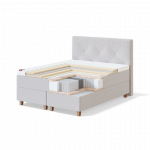 Sleepwell BLACK CONTINENTAL CONTINENTAL BED WITH DRAWER / 180x53x200 / soft / BOLSHOI Light Grey (23)