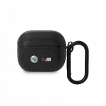 BMW Dėklas BMW BMA322PVTK AirPods 3 gen cover juoda|juodas Leather Curved Line