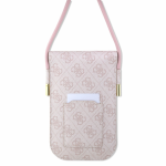 GUESS Dėklas Guess PU 4G Metal Logo Script Phone Bag Rožinė