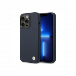 BMW Dėklas BMW BMHMP14XSILNA iPhone 14 Pro Max 6,7" tamsiai mėlynas / tamsiai mėlynas silikono metalo logotipas MagSafe