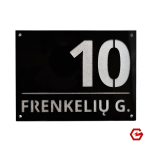 Modernus dviejų sluoksnių namo numeris JUODA/SIDABRAS