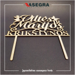 Smeigtukas tortui su vardu ir dekoracijomis