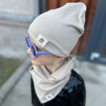 Must Bee Medvilninė kepurė ir &scaron;alikėlis vaikams - Kreminė kepurė 3-4 m + &Scaron;alikėlis