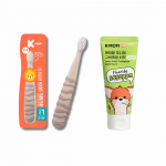 Specialus pasiūlymas! K-MOM dantų pasta su fluoru 1450 ppm + dantų &scaron;epetėlis - K-MOM pasta + STEP 1 &scaron;epetėlis (2-5 m)