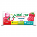 Denti-POP becukriai čiulpinukai su vitaminais ir mineralais - Aviečių skonio gerklei