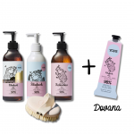COMBO YOPE BOTANICA kūno priežiūros rinkinys + DOVANA YOPE natūralus rankų kremas - Rabarbarų ir rožių