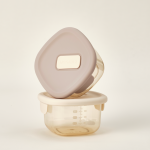 Mother-K HUG PPSU maisto laikymo indeliai su silikoniniu dangteliu, 2 vnt. - Cream/Pink Beige