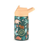 Cool Bottles Kids stainless steel bottle with flip straw, 350 ml - Rainforest Refuge