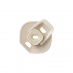 Mother-K Silicone Pacifier with Case - 6+ mėn., "Cream" (&scaron;vytinti rankenėlė)