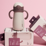 Specialus pasiūlymas! Mother-K HUG Termo gertuvė su &scaron;iaudeliu, 350 ml + DOVANA - Plum