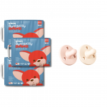 Specialus pasiūlymas! 3 vnt. K-MOM Sauskelnių S dydžio (2-5kg), 68 vnt. + DOVANA Mother-K silikoniniai čiulptukai 2 vnt. - 3 vnt. K-MOM Sauskelnių S dydžio + Rožinis ir kreminis čiulptukai