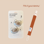 Specialus pasiūlymas! HEorSHE silikoninis "DAY" čiulptukas, 2vnt + DOVANA