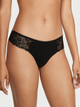 Victoria's Secret "No-Show Thong Black" kelnaitės