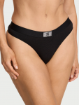Victoria's Secret "Logo Shine Black Thong" kelnaitės