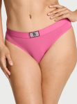 Victoria's Secret "Logo Shine Rose Pink Thong" kelnaitės