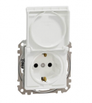 Ki&scaron;tukinis lizdas su dangteliu, IP44, Lotoso balta spalva, Merten D-Life