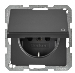 Schuko lizdas QC "Safety Plus" su dangteliu IP44 Berker Q1/Q3/Q7 antracitas matinis