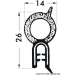 Juodas PVC profilis 50m