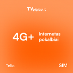&bdquo;4G Neribotas T planas" - neribotas internetas ir pokalbiai su SIM kortele - 15 GB duomenų EU/EEE