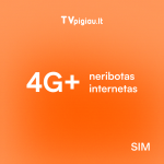 Neriboto Interneto SIM kortelė su 4G+ tinklu