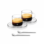 Puodeliai ir stiklinės PUODELIAI SU &Scaron;AUK&Scaron;TELIAIS IR LĖK&Scaron;TUTĖMIS ESPRESSO