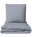 Premium satino patalynės komplektas &bdquo;Moon Grey Stripe Satin&ldquo; (160x200 cm)