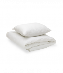 Glamžytos medvilnės patalynės komplektas &bdquo;Kora White&ldquo; (160x200 cm)