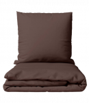 Premium satino patalynės komplektas &bdquo;Brown&ldquo; (200x220 cm)