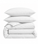 Premium satino patalynės komplektas &bdquo;Classic White&ldquo; (70x80 cm)