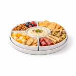 Užkandžių serviravimo padėklas su indeliais