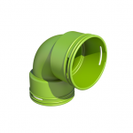 Plastikinė 90&deg; alkūnė AE34c DN75 Air Excellent