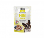 Brit Care Mini konservuotas pa&scaron;aras &scaron;unims mai&scaron;. Lamb fillets in gravy 85 g
