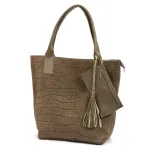 Luka 26-036 CROCO taupe natūralios odos rankinė