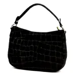 Luka 24-085 CROCO GOLD juoda odinė rankinė