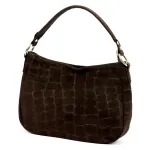 Luka 24-085 CROCO GOLD tamsiai ruda odinė rankinė