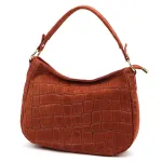 Luka 24-085 CROCO GOLD plytų spalvos odinė rankinė