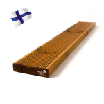 Terasinė lenta 28x120x3000, pu&scaron;is, B rū&scaron;is, impregnuota rudai, rifliuota