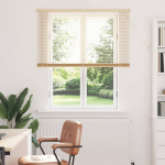 Venecijos žaliuzės &Scaron;viesiai ruda su ra&scaron;tu 150 x 120 cm PVC