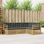 Lauko sofos komplektas 4 pcs Balta ir antracito