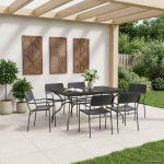 Sodo valgomojo komplektas 7 pcs Antracito Plienas