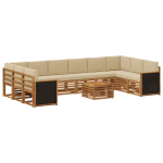 Lauko sofos komplektas su pagalve 8 pcs Natūrali