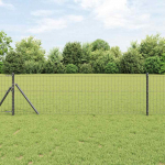 Tvora su stulpais Pilka 0,8 x 25 m Plienas ir PVC